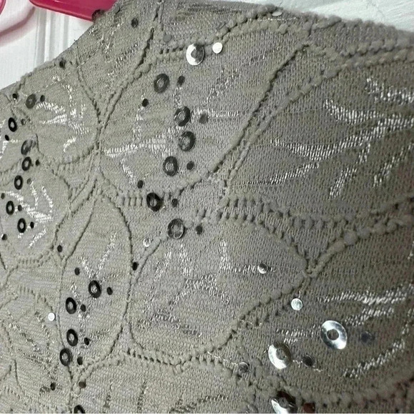 Tanjay Sequined Shirt 3/4 Length Sleeves Grey Size Small - Picture 9 of 15